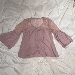 Women’s Size S/M Pink Long Sleeve Blouse Lightly Used